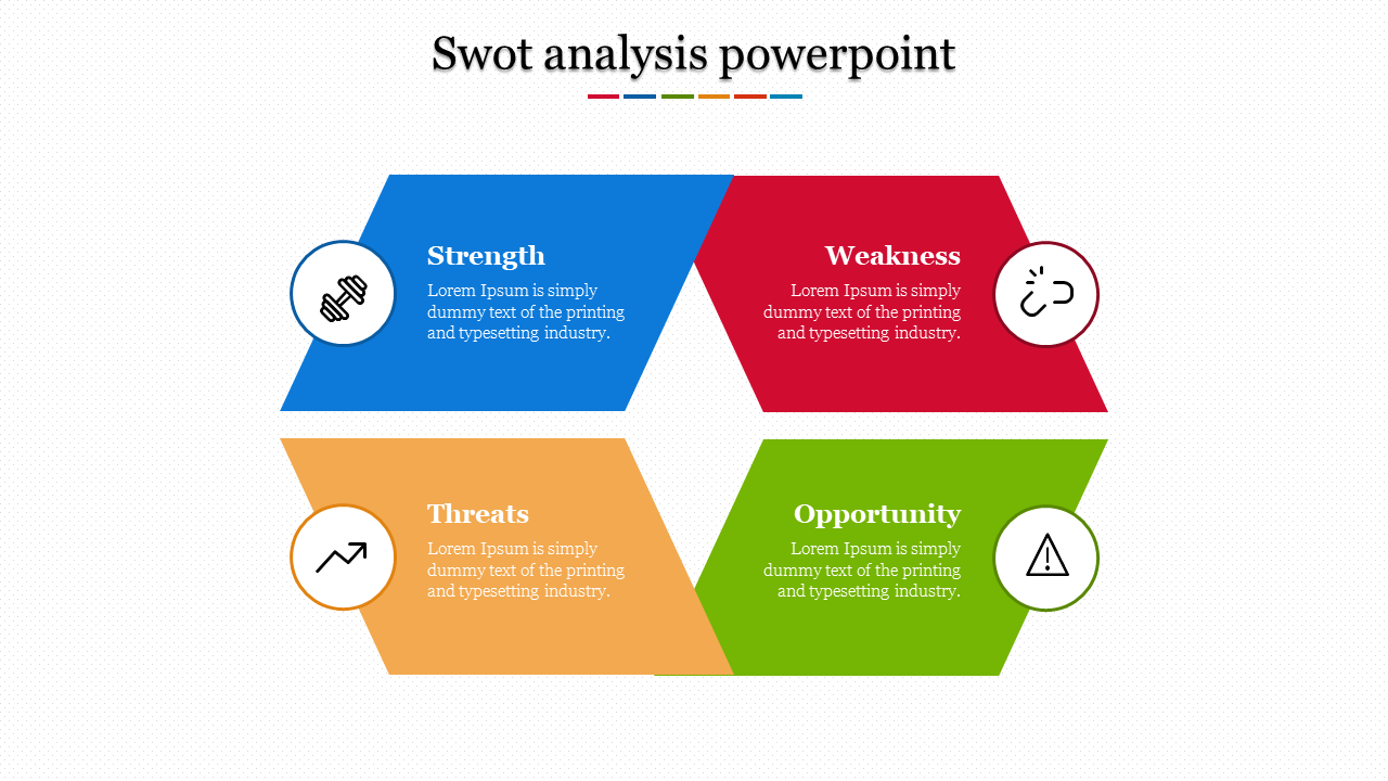 Parallelogram SWOT Analysis PowerPoint Template Designs